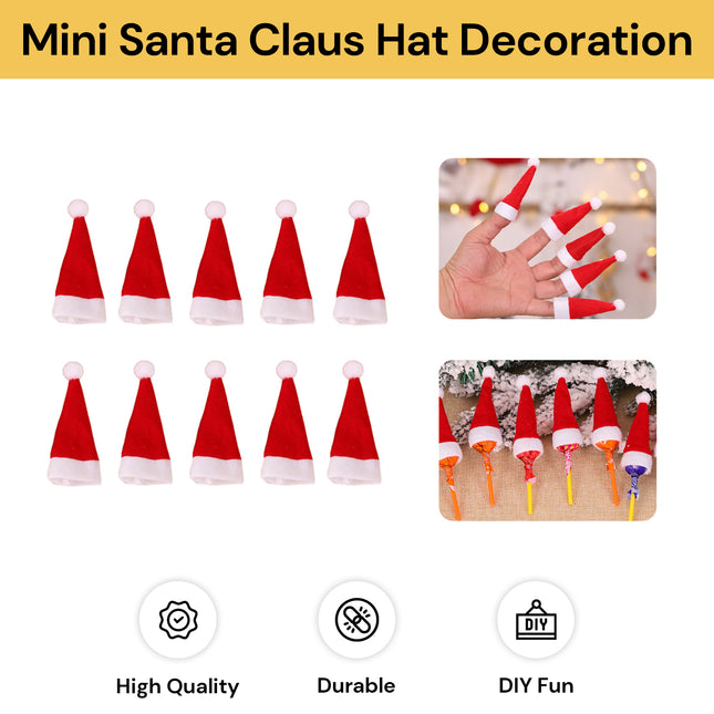 10PCs Mini Santa Claus Hat Decoration