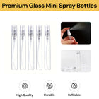 5PCs Premium Glass Mini Spray Bottles 