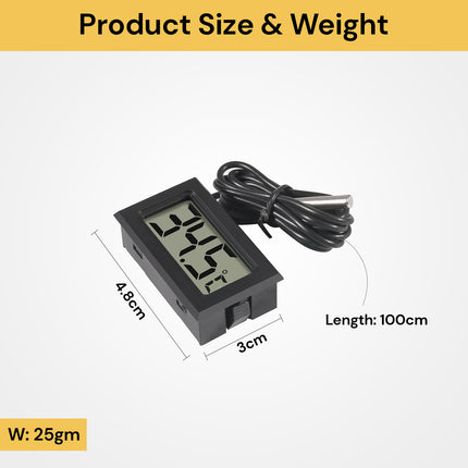 Digital LCD Thermometer With External Probe