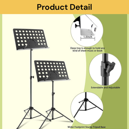 Adjustable Heavy-Duty Music Stand