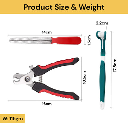 BUY Dog Nail Clipper With Nail File GET Triple Head Pet Toothbrush FREE