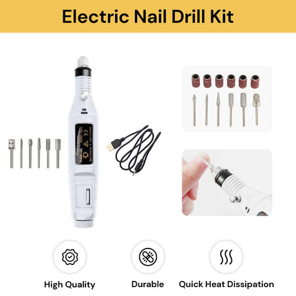 Professional Portable Electric Nail Drill Kit