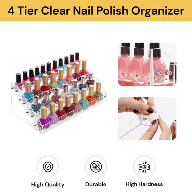4 Tier Clear Nail Polish Organizer