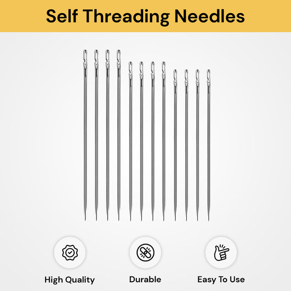 12PCs Self Threading Needles