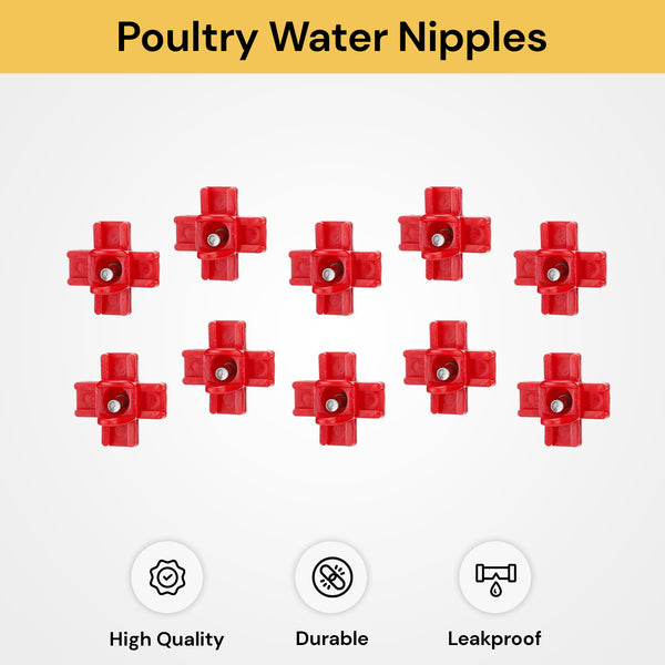 10PCs Horizontal Poultry Water Nipples