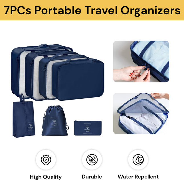 7PCs Portable Travel Organizers 