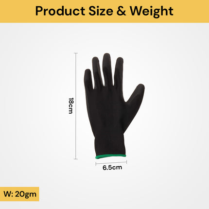 6 Pairs of PU Coated Work Gloves