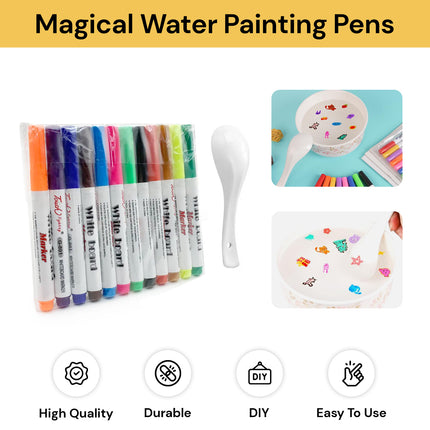 12PCs Magical Water Painting Pens With Spoon