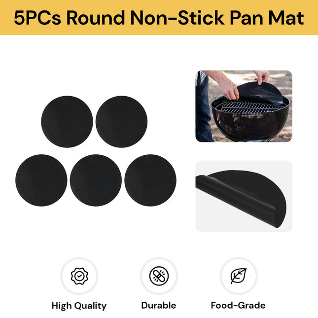 5PCs Round Non-Stick Pan Mat