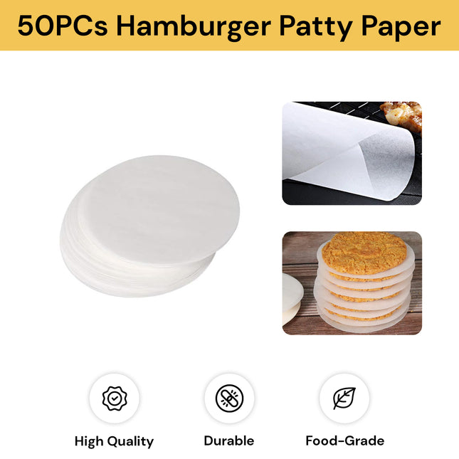 50PCs Hamburger Patty Paper