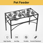 Dual Elevated Pet Feeder - Adjustable Height, Non-Spill