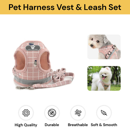 Pet Harness Vest And Leash Set