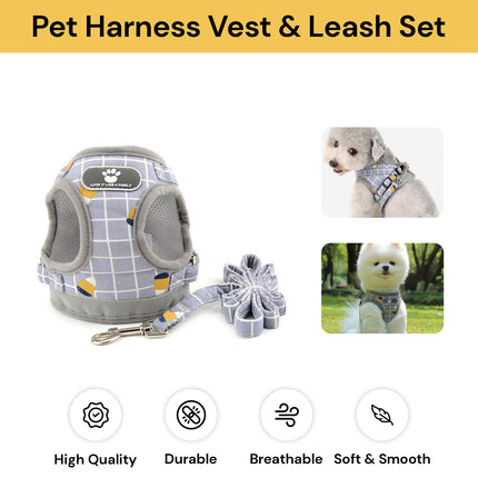 Pet Harness Vest And Leash Set