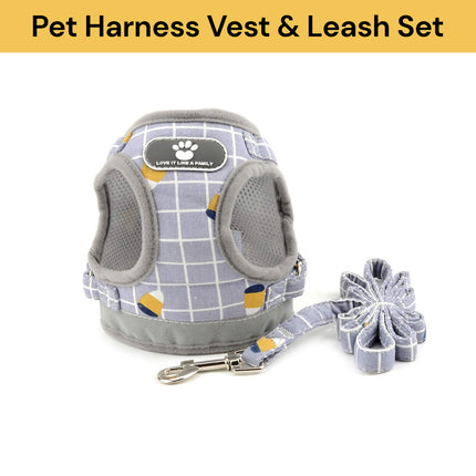 Pet Harness Vest And Leash Set