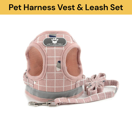 Pet Harness Vest And Leash Set