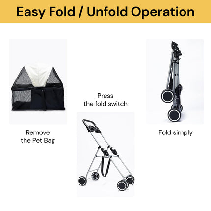 4 Wheels Foldable Pet Stroller