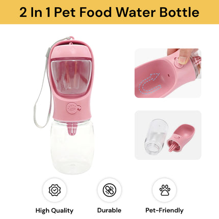 2 In 1 Pet Food Water Bottle