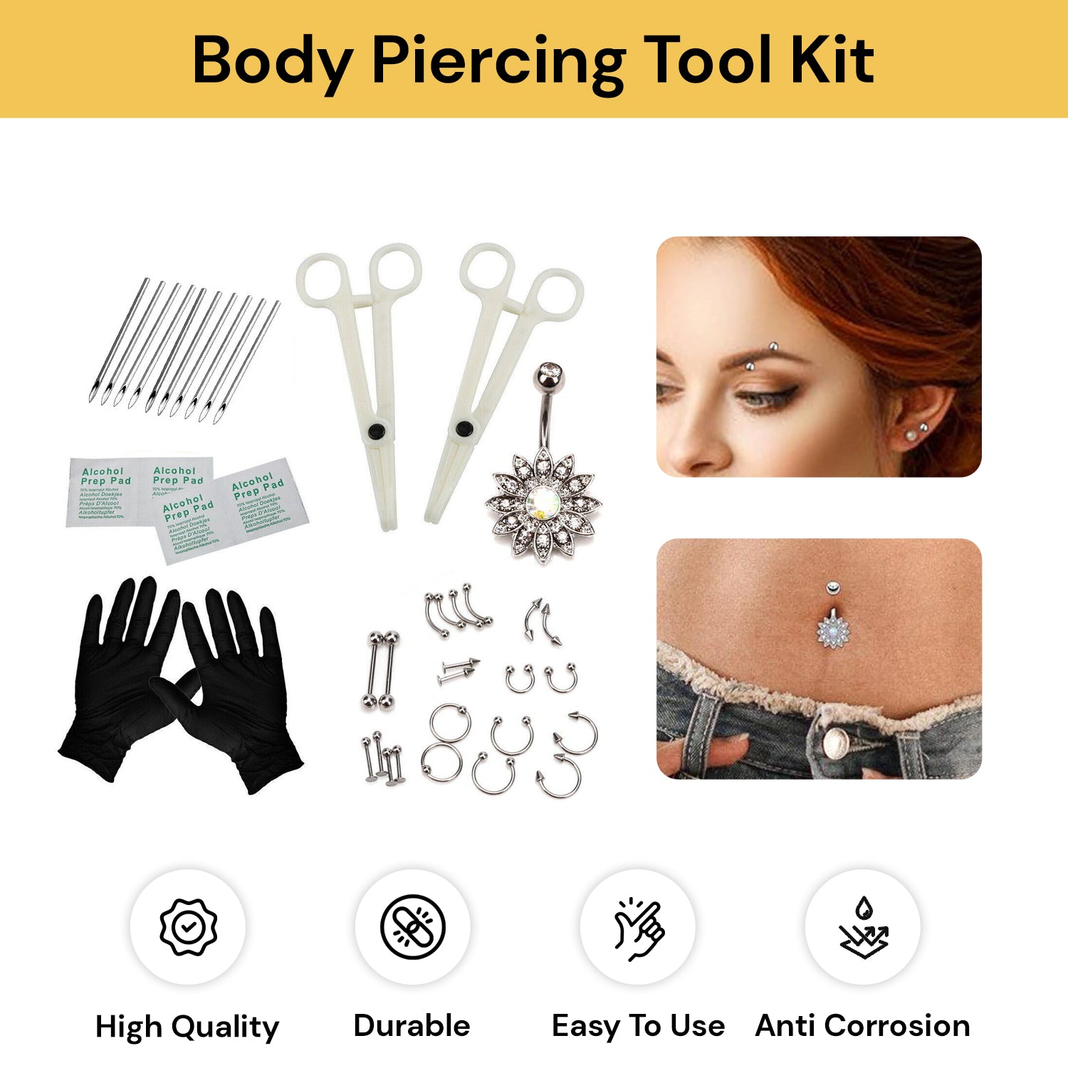 Piercing Box Kit 41Pcs Body Piercing Tool Kit