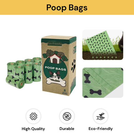 8 Rolls 120 Bags - Poop Bags