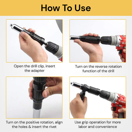 Electric Rivet Pop Gun Adapter