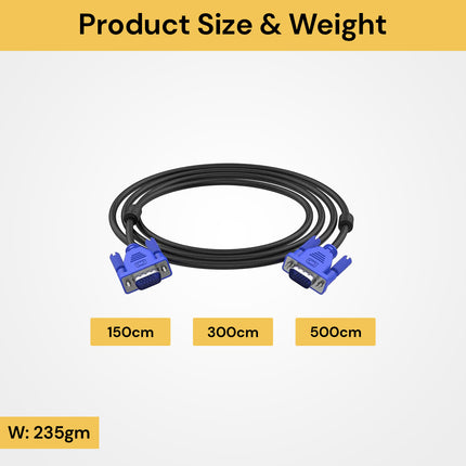 VGA SVGA Male To Male Extension Cable