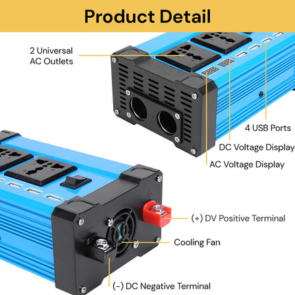 Power Inverter 300W DC 12V to AC 220V