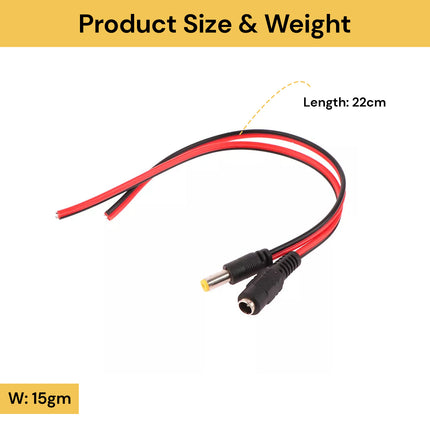 12V Male Female DC Power Socket Cable 