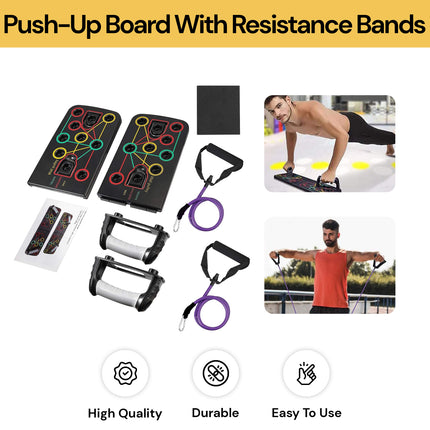 Push-Up Board With Resistance Bands