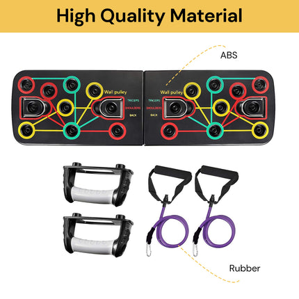 Push-Up Board With Resistance Bands