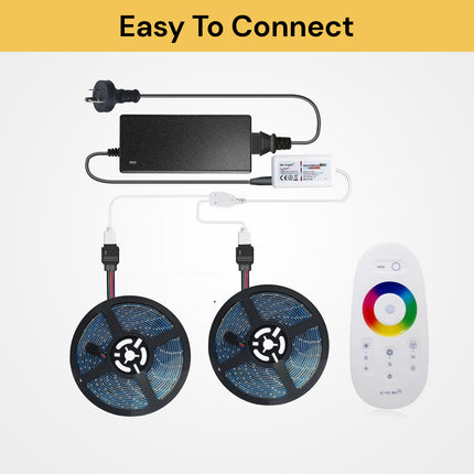 2PCs 5M LED Strip With Wireless Remote And Adapter