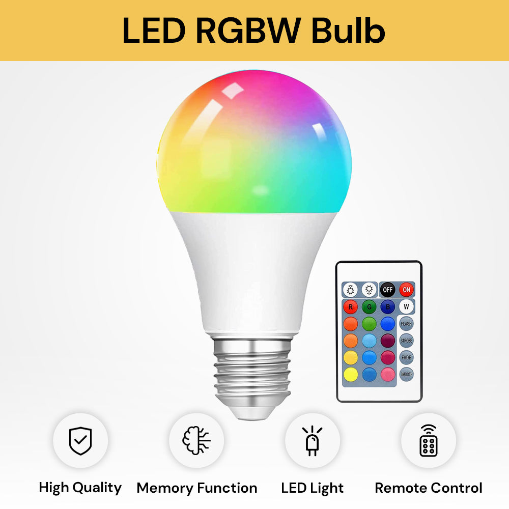 12W LED RGBW Bulb with Remote Control RGBWLEDBulb01