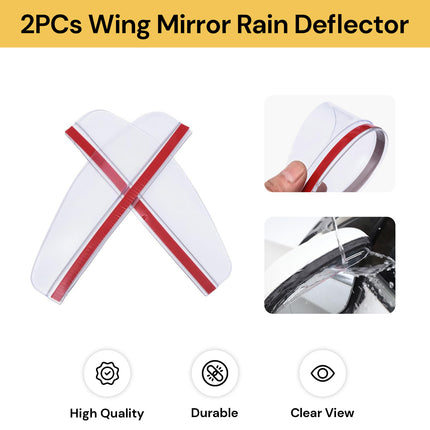2PCs Wing Mirror Rain Deflector