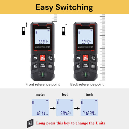 60M Laser Measure Distance Meter