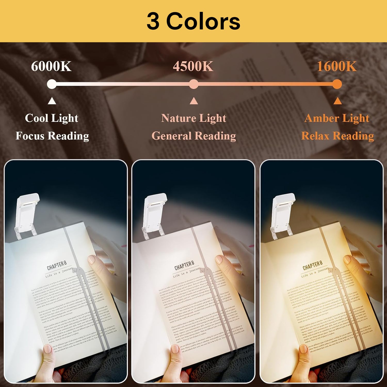 Reading Screen Light Color 9 LEDs Book Reading Light