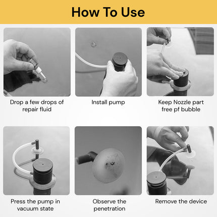 Air Pump Type Windshield Repair Kit