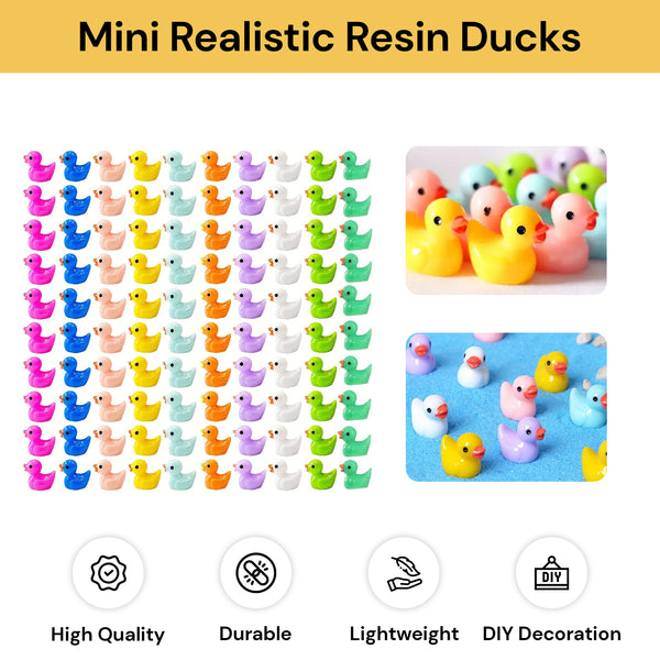 100PCs Mini Realistic Resin Ducks