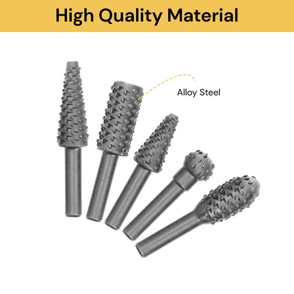 5PCs Rotary Burr Rasp Set