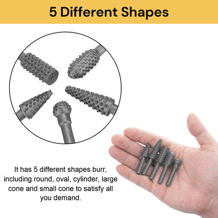 5PCs Rotary Burr Rasp Set