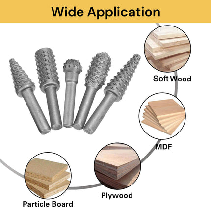 5PCs Rotary Burr Rasp Set