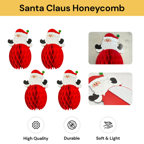 4PCs Santa Claus Honeycomb Decoration