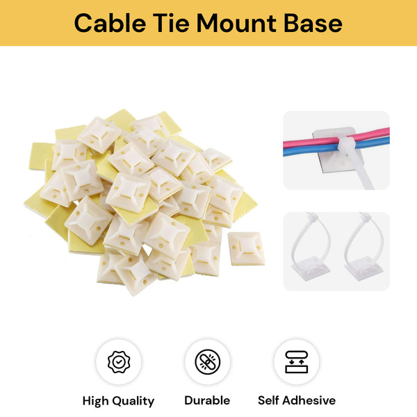 100PCs Self-Adhesive Cable Tie Mount Base