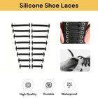 8 Pairs Of Silicone Shoe Laces - Black