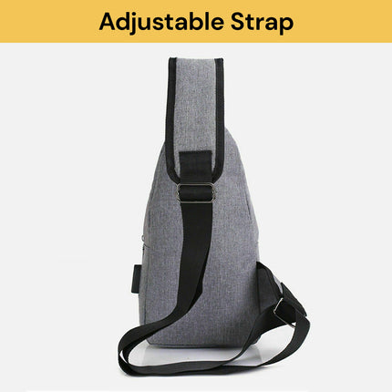 Chest Sling Bag With USB Cable