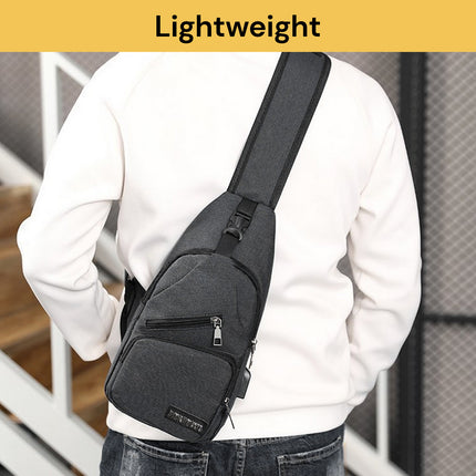 Chest Sling Bag With USB Cable