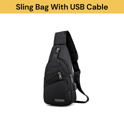 Chest Sling Bag With USB Cable