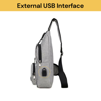 Chest Sling Bag With USB Cable