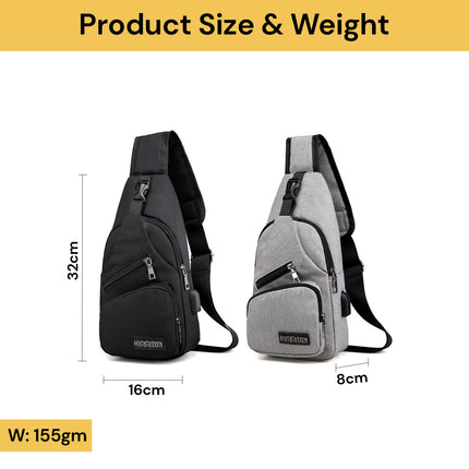 Chest Sling Bag With USB Cable