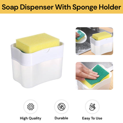 2 In 1 Soap Dispenser With Sponge Holder