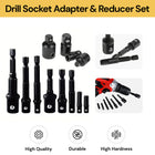 12PCs Drill Socket Adapter And Reducer Set