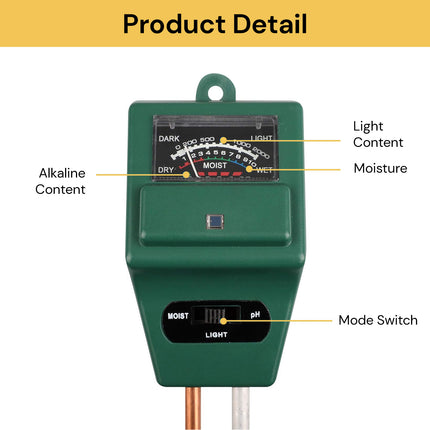 3 In 1 Soil PH/Moisture/Light Tester